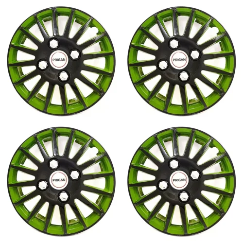 New Black Green 12 Inch Wheel Cover Wheel Cap Universal Model (Set of 4 Pcs)