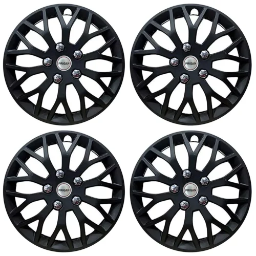 Black 12 Inch Wheel Cover Wheel Cap Universal Model (Set of 4 Pcs) (Begin Black)