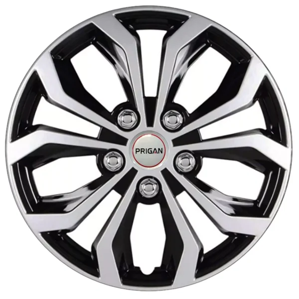 13 Inch, Black Silver Wheel Cover Wheel Cap Universal Model (Set of 4 Pcs) - Image 2
