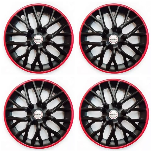 New Black Red 12 Inch Wheel Cover Wheel Cap Universal Model (Set of 4 Pcs)