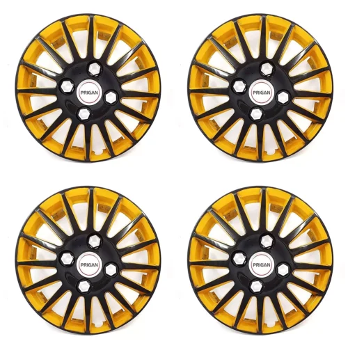 New Universal 13 inch Black Yellow Wheel Cover Wheel Cap