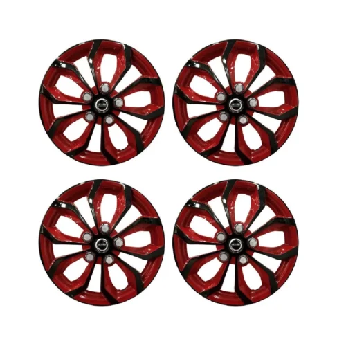 Hotwheelz 13″ Sporty Wheel Cover with Rings (Two Tone Black/Red Glossy Finish