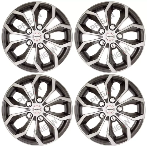 12 Inch Grey Silver Wheel Cover Wheel Cap Universal Model (Set of 4 Pcs)