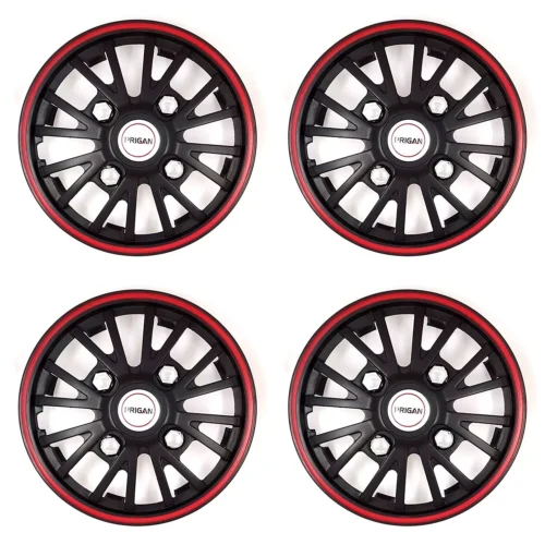 Black Red 12 Inch Wheel Cover /Cap Universal Model (Set of 4 Pcs)