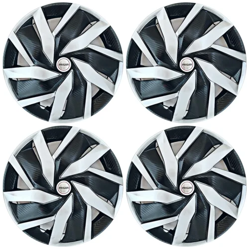 New Universal 12 inch Black Silver Inch Wheel Cover (Set of 4 Pcs)