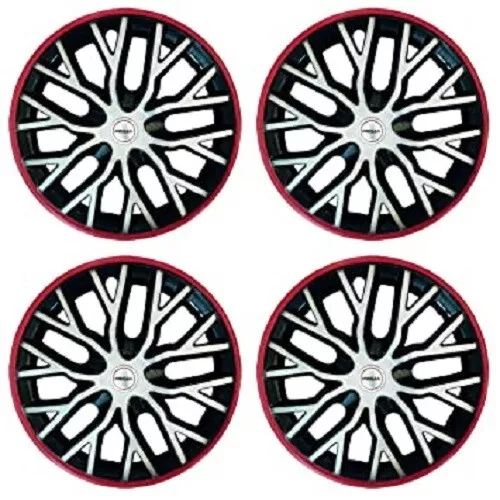 16 Inch Silver Black Red Wheel Cover (Set of 4Pc)(Press Fitting)(Phantom Tripple