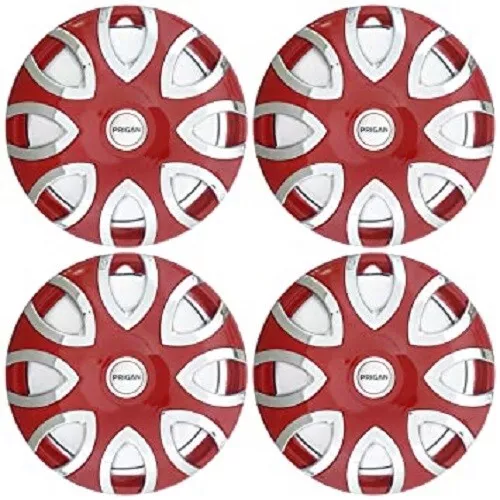 Chrome Deluxe Red (Size 12,13 Inch) Wheel Cover/Wheel Cap Universal(Set of 4Pc)