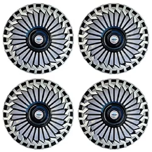 For 16 Inch Black Silver Wheel Cover for All Cars (Set of 4Pc) Hunter Revers 16