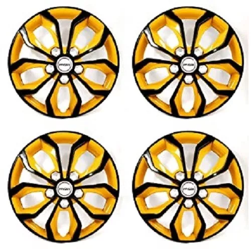 13 Inch Black Yellow Wheel Cover (Set of 4Pc) (Vision Black Yellow 13)