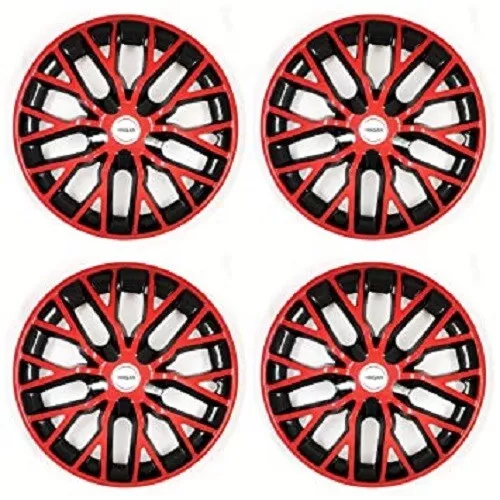 Black Red 13 Inch Wheel Cover (Set of 4Pc) (Phantom Red Black)