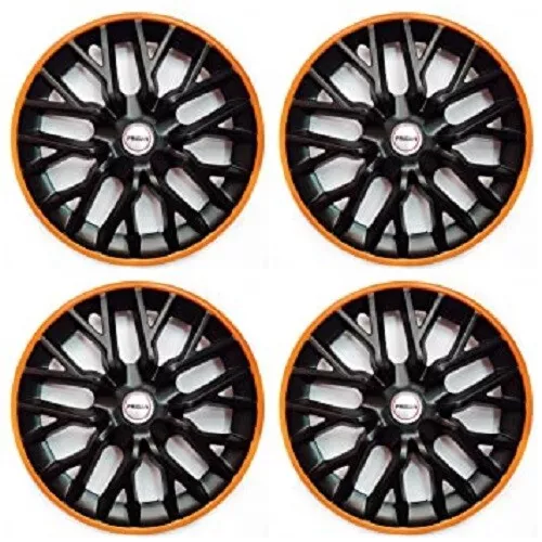 15 Inch Black Orange Wheel Cover (Set of 4Pc)(Press Fitting) Model- Phantom GT