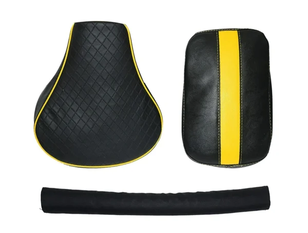 Stylish Diamond Cut Design Seat Cover with Back Rest Foam For Royal Enfield - Image 4