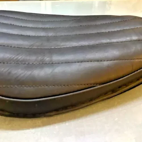 Tuck And Roll Bates Style Seat For Motorcycles Chopper Bobber Real Leather