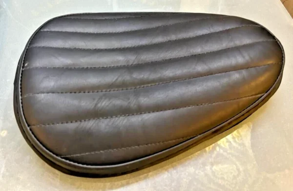 Tuck And Roll Bates Style Seat For Motorcycles Chopper Bobber Real Leather - Image 9