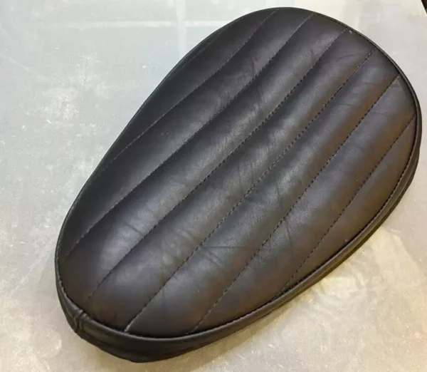 Tuck And Roll Bates Style Seat For Motorcycles Chopper Bobber Real Leather - Image 7
