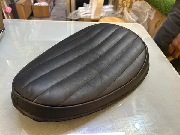 Tuck And Roll Bates Style Seat For Motorcycles Chopper Bobber Real Leather - Image 6