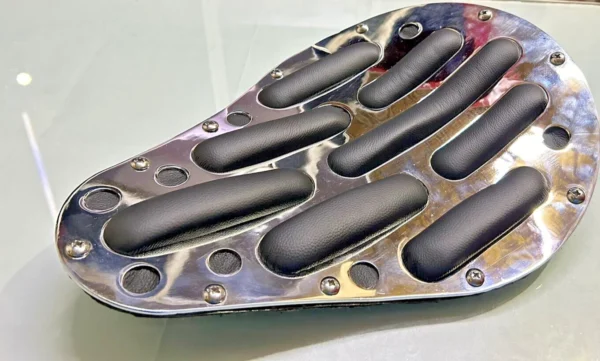 For Rich Phillips Leather Custom Chrome Chopper Bobber Custom Motorcycle Seat