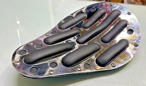 For Rich Phillips Leather Custom Chrome Chopper Bobber Custom Motorcycle Seat - Image 3