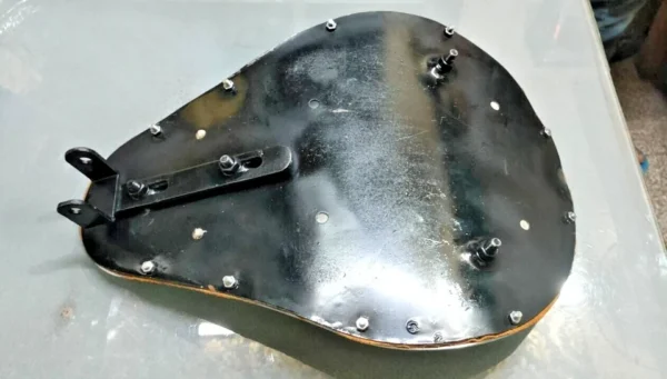 For Rich Phillips Leather Custom Chrome Chopper Bobber Custom Motorcycle Seat - Image 3